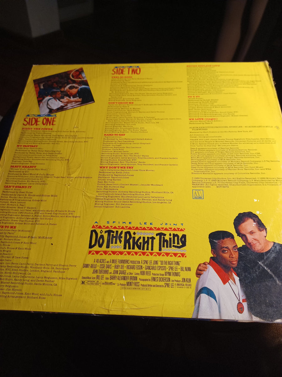 Do the Right Thing Soundtrack Vinyl Original Pressing 1989 Og
