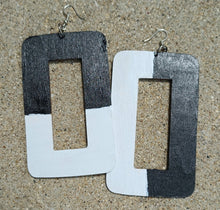 Load image into Gallery viewer, Extra Large Abstract handpainted Wooden Earrings Kargo Fresh