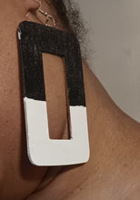Load image into Gallery viewer, Extra Large Abstract handpainted Wooden Earrings Kargo Fresh