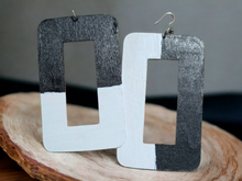 Load image into Gallery viewer, Extra Large Abstract handpainted Wooden Earrings Kargo Fresh