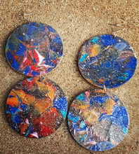 Load image into Gallery viewer, Extra Large Abstract handpainted Wooden Earrings Kargo Fresh