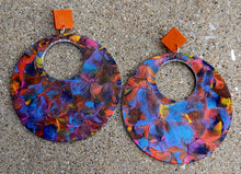 Load image into Gallery viewer, Extra Large Abstract handpainted Wooden Earrings Kargo Fresh