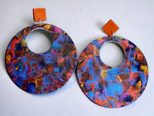 Load image into Gallery viewer, Extra Large Abstract handpainted Wooden Earrings Kargo Fresh