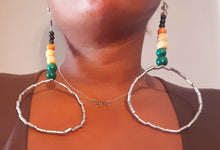 Load image into Gallery viewer, Extra Large Ghana Charm Hoop Earrings (9 inch) Kargo Fresh