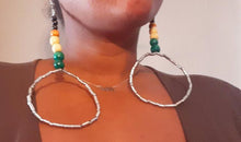 Load image into Gallery viewer, Extra Large Ghana Charm Hoop Earrings (9 inch) Kargo Fresh