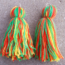 Load image into Gallery viewer, Extra Large Handmade Yarn Tassel Earrings Kargo Fresh