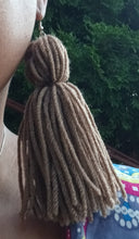 Load image into Gallery viewer, Extra Large Handmade Yarn Tassel Earrings khaki Kargo Fresh