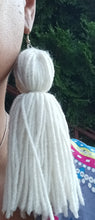 Load image into Gallery viewer, Extra Large Handmade Yarn Tassel Earrings off white Kargo Fresh