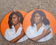 Load image into Gallery viewer, Extra Large Michelle Obama Cameo Earrings Kargo Fresh
