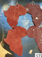 Load image into Gallery viewer, Extra large 8 inch handmade Genuine Leather Africa Earrings Kargo Fresh