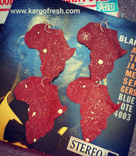 Load image into Gallery viewer, Extra large 8 inch handmade Genuine Leather Africa Earrings Kargo Fresh