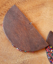Load image into Gallery viewer, Extra large Handmade Seed Bead Wooden Disc Earrings Kargo Fresh