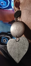 Load image into Gallery viewer, Extra large Handmade Wooden heart clip on earrings Kargo Fresh