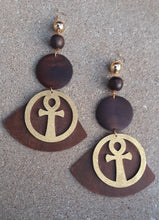 Load image into Gallery viewer, Extra large Handpainted Ankh Earrings Kargo Fresh