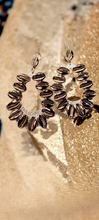Load image into Gallery viewer, Extra large Wooden Square Hoop and Cowrie Shell Earrings Kargo Fresh
