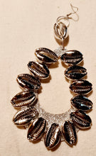 Load image into Gallery viewer, Extra large Wooden Square Hoop and Cowrie Shell Earrings Kargo Fresh