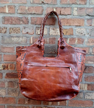 Load image into Gallery viewer, Extra large leather gye nyame tote Kargo Fresh