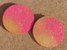 Load image into Gallery viewer, Extra large wooden minimalist disc clip on earrings Kargo Fresh