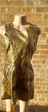 Load image into Gallery viewer, Faux leather handpainted skater dress with custom choker and earrings Kargo Fresh