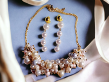 Load image into Gallery viewer, Faux pearl necklace and custom clip on earrings set new Kargo Fresh