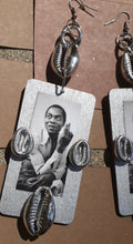 Load image into Gallery viewer, Fela Kuti Tribute Large Wooden Dangle Pop Art Earrings Kargo Fresh