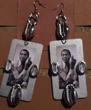 Load image into Gallery viewer, Fela Kuti Tribute Large Wooden Dangle Pop Art Earrings Kargo Fresh