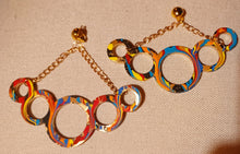 Load image into Gallery viewer, Giant Abstract Handpainted Design Wooden Clip on Earrings Kargo Fresh