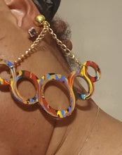 Load image into Gallery viewer, Giant Abstract Handpainted Design Wooden Clip on Earrings Kargo Fresh