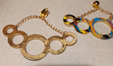 Load image into Gallery viewer, Giant Abstract Handpainted Design Wooden Clip on Earrings Kargo Fresh