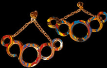 Load image into Gallery viewer, Giant Abstract Handpainted Design Wooden Clip on Earrings Kargo Fresh