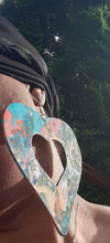 Load image into Gallery viewer, Giant Abstract Handpainted Heart Earrings Kargo Fresh