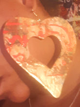 Load image into Gallery viewer, Giant Abstract Handpainted Heart Earrings Kargo Fresh
