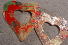 Load image into Gallery viewer, Giant Abstract Handpainted Heart Earrings Kargo Fresh