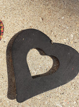 Load image into Gallery viewer, Giant Abstract Handpainted RBG Wooden Heart Earrings Kargo Fresh