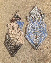 Load image into Gallery viewer, Giant Abstract Print Mirrored Acrylic Earrings Kargo Fresh