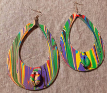 Load image into Gallery viewer, Giant Afrocentric Handpainted Hoop Earrings Kargo Fresh
