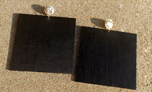 Load image into Gallery viewer, Giant handpainted wooden square earrings 7 inch Kargo Fresh