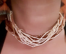 Load image into Gallery viewer, Glass Bead Multi Strand Layering Necklace and custom clip on earrings set Kargo Fresh