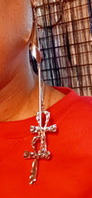 Load image into Gallery viewer, Hammered Metal Handmade Ankh Earrings Kargo Fresh