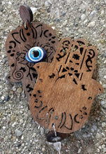 Load image into Gallery viewer, Hamsa Wooden Earrings Kargo Fresh