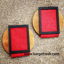 Load image into Gallery viewer, Handmade Abstract Wood and Leather Earrings Kargo Fresh