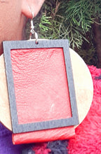 Load image into Gallery viewer, Handmade Abstract Wood and Leather Earrings Kargo Fresh