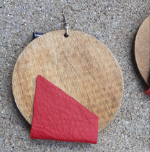 Load image into Gallery viewer, Handmade Abstract Wood and Leather Earrings Kargo Fresh