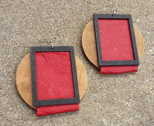 Load image into Gallery viewer, Handmade Abstract Wood and Leather Earrings Kargo Fresh