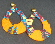 Load image into Gallery viewer, Handmade African Fabric Clip On Earrings Kargo Fresh