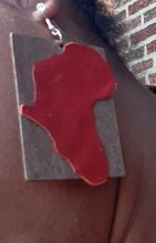 Load image into Gallery viewer, Handmade African Leather and Wood Earrings Kargo Fresh