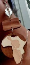 Load image into Gallery viewer, Handmade Afrocentric Wooden Earrings Kargo Fresh