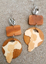 Load image into Gallery viewer, Handmade Afrocentric Wooden Earrings Kargo Fresh