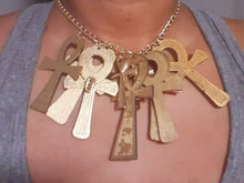 Load image into Gallery viewer, Handmade Chunky Ankh Cluster Necklace Kargo Fresh