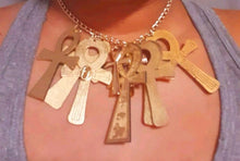Load image into Gallery viewer, Handmade Chunky Ankh Cluster Necklace Kargo Fresh
